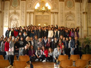 gli allievi del Liceo di Ceccano ricevuti nella Mairie d'Avignon nel nome di Annibaldo