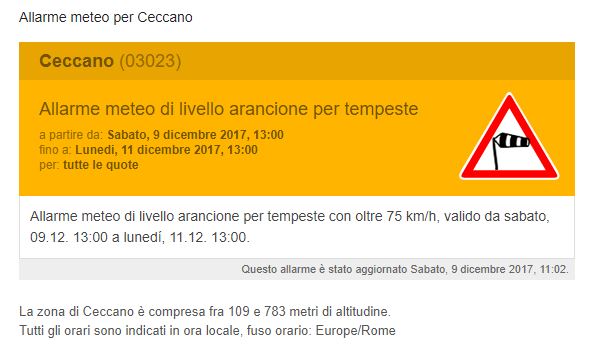 allarme meteo