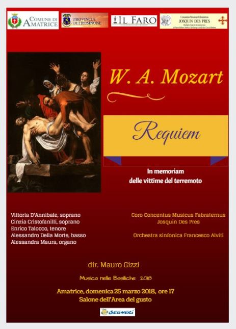 mozart requiem amatrice 25 marzo 2018