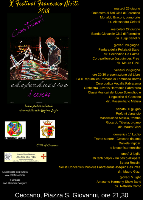 manifesto Festival Francesco Alviti 2018 2